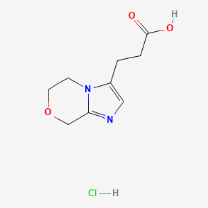 molecular formula C9H13ClN2O3 B2594856 3-(6,8-二氢-5H-咪唑并[2,1-c][1,4]噁嗪-3-基)丙酸;盐酸 CAS No. 2503205-50-1