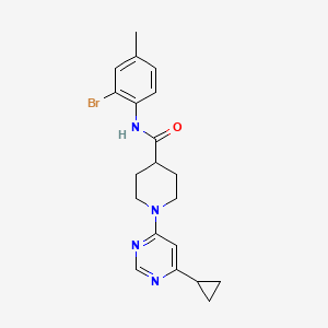 molecular formula C20H23BrN4O B2594859 N-(2-bromo-4-methylphenyl)-1-(6-cyclopropylpyrimidin-4-yl)piperidine-4-carboxamide CAS No. 1798458-71-5