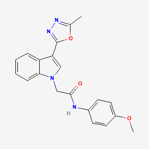 molecular formula C20H18N4O3 B2594862 N-(4-甲氧苯基)-2-(3-(5-甲基-1,3,4-噁二氧杂唑-2-基)-1H-吲哚-1-基)乙酰胺 CAS No. 1021106-23-9