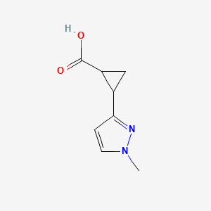 molecular formula C8H10N2O2 B2594864 2-(1-甲基-1H-吡唑-3-基)环丙烷-1-羧酸 CAS No. 1853035-00-3