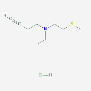 molecular formula C9H18ClNS B2594869 N-Ethyl-N-(2-methylsulfanylethyl)but-3-yn-1-amine;hydrochloride CAS No. 2375267-48-2