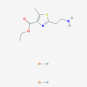 molecular formula C9H16Br2N2O2S B2594870 Ethyl 2-(2-aminoethyl)-5-methyl-1,3-thiazole-4-carboxylate dihydrobromide CAS No. 2138084-16-7