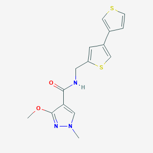 molecular formula C15H15N3O2S2 B2594872 N-({[3,3'-bithiophene]-5-yl}methyl)-3-methoxy-1-methyl-1H-pyrazole-4-carboxamide CAS No. 2379996-40-2