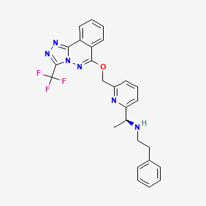 molecular formula C26H23F3N6O B2594874 (S)-phenethyl-{1-[6-(3-trifluoromethyl-[1,2,4]triazolo[3,4-a]phthalazin-6-yloxymethyl)-pyridin-2-yl]-ethyl}-amine CAS No. 717879-22-6