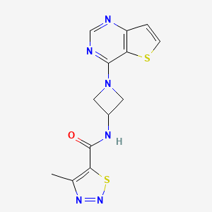 molecular formula C13H12N6OS2 B2594877 4-Methyl-N-(1-thieno[3,2-d]pyrimidin-4-ylazetidin-3-yl)thiadiazole-5-carboxamide CAS No. 2380191-45-5