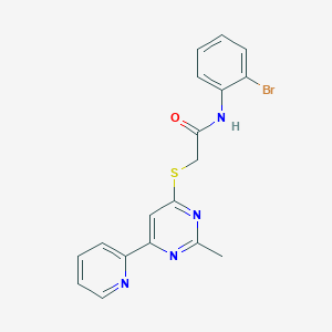 molecular formula C18H15BrN4OS B2594909 N-(2-bromophenyl)-2-((2-methyl-6-(pyridin-2-yl)pyrimidin-4-yl)thio)acetamide CAS No. 1251674-69-7