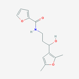 molecular formula C14H17NO4 B2594960 N-[3-(2,5-Dimethylfuran-3-YL)-3-hydroxypropyl]furan-2-carboxamide CAS No. 1421530-75-7