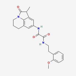 molecular formula C23H25N3O4 B2594964 N'-[2-(2-methoxyphenyl)ethyl]-N-{3-methyl-2-oxo-1-azatricyclo[6.3.1.0^{4,12}]dodeca-4,6,8(12)-trien-6-yl}ethanediamide CAS No. 898411-40-0