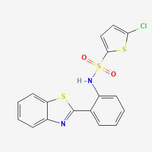 molecular formula C17H11ClN2O2S3 B2595050 N-[2-(1,3-benzothiazol-2-yl)phenyl]-5-chlorothiophene-2-sulfonamide CAS No. 946358-61-8