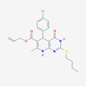 Allyl 2-(butylthio)-5-(4-chlorophenyl)-7-methyl-4-oxo-3,4,5,8-tetrahydropyrido[2,3-d]pyrimidine-6-carboxylate