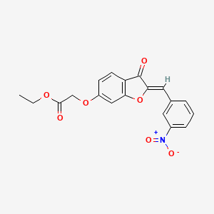 Ethyl 2-{2-[(3-nitrophenyl)methylene]-3-oxobenzo[3,4-b]furan-6-yloxy}acetate