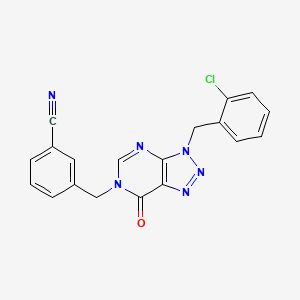 3-((3-(2-chlorobenzyl)-7-oxo-3,7-dihydro-6H-[1,2,3]triazolo[4,5-d]pyrimidin-6-yl)methyl)benzonitrile