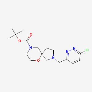 molecular formula C17H25ClN4O3 B2595067 Tert-butyl 2-[(6-chloropyridazin-3-yl)methyl]-6-oxa-2,9-diazaspiro[4.5]decane-9-carboxylate CAS No. 2378502-69-1