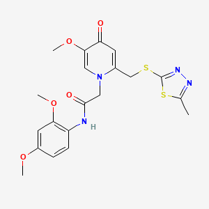 N-(2,4-dimethoxyphenyl)-2-(5-methoxy-2-(((5-methyl-1,3,4-thiadiazol-2-yl)thio)methyl)-4-oxopyridin-1(4H)-yl)acetamide
