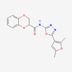 N-(5-(2,5-dimethylfuran-3-yl)-1,3,4-oxadiazol-2-yl)-2,3-dihydrobenzo[b][1,4]dioxine-2-carboxamide