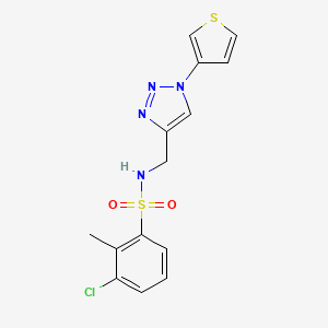 3-chloro-2-methyl-N-((1-(thiophen-3-yl)-1H-1,2,3-triazol-4-yl)methyl)benzenesulfonamide