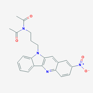 molecular formula C22H20N4O4 B259510 N-acetyl-N-(3-{2-nitro-10H-indolo[3,2-b]quinolin-10-yl}propyl)acetamide 
