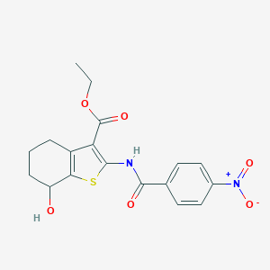 molecular formula C18H18N2O6S B259511 Ethyl 7-hydroxy-2-(4-nitrobenzamido)-4,5,6,7-tetrahydrobenzo[b]thiophene-3-carboxylate 