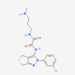 molecular formula C18H22ClN5O2S B2595133 N'-[2-(3-chlorophenyl)-2H,4H,6H-thieno[3,4-c]pyrazol-3-yl]-N-[3-(dimethylamino)propyl]ethanediamide CAS No. 900010-74-4