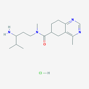 molecular formula C17H29ClN4O B2595164 N-(3-amino-4-methylpentyl)-N,4-dimethyl-5,6,7,8-tetrahydroquinazoline-6-carboxamide hydrochloride CAS No. 2445794-35-2