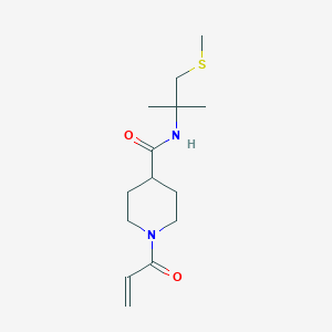 molecular formula C14H24N2O2S B2595198 N-[2-methyl-1-(methylsulfanyl)propan-2-yl]-1-(prop-2-enoyl)piperidine-4-carboxamide CAS No. 2361839-03-2