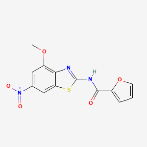 molecular formula C13H9N3O5S B2595235 N-(4-methoxy-6-nitro-1,3-benzothiazol-2-yl)furan-2-carboxamide CAS No. 391222-56-3