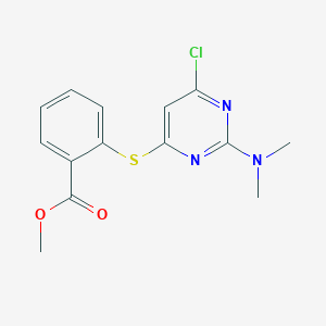 molecular formula C14H14ClN3O2S B2595237 methyl 2-{[6-chloro-2-(dimethylamino)pyrimidin-4-yl]sulfanyl}benzoate CAS No. 860788-56-3