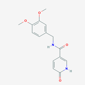 molecular formula C15H16N2O4 B2595238 N-[(3,4-dimethoxyphenyl)methyl]-6-hydroxypyridine-3-carboxamide CAS No. 923191-17-7