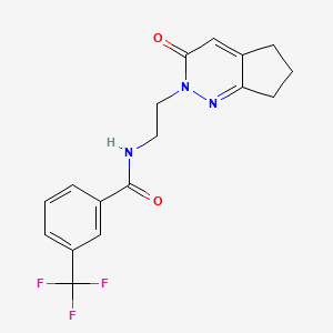 molecular formula C17H16F3N3O2 B2595242 N-(2-{3-oxo-2H,3H,5H,6H,7H-cyclopenta[c]pyridazin-2-yl}ethyl)-3-(trifluoromethyl)benzamide CAS No. 2034565-25-6