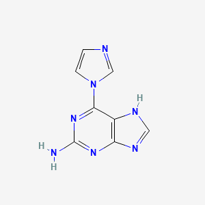 molecular formula C8H7N7 B2595271 6-(1H-Imidazol-1-yl)-7H-purin-2-amine CAS No. 891497-81-7