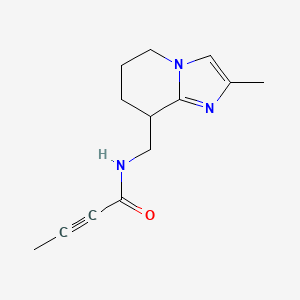 molecular formula C13H17N3O B2595273 N-[(2-Methyl-5,6,7,8-tetrahydroimidazo[1,2-a]pyridin-8-yl)methyl]but-2-ynamide CAS No. 2411277-46-6