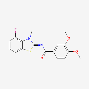 molecular formula C17H15FN2O3S B2595283 N-[(2Z)-4-fluoro-3-methyl-2,3-dihydro-1,3-benzothiazol-2-ylidene]-3,4-dimethoxybenzamide CAS No. 868371-47-5