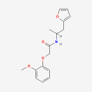 molecular formula C16H19NO4 B2595329 N-[1-(furan-2-yl)propan-2-yl]-2-(2-methoxyphenoxy)acetamide CAS No. 1219844-31-1