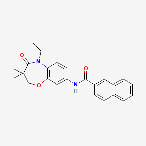 molecular formula C24H24N2O3 B2595355 N-(5-ethyl-3,3-dimethyl-4-oxo-2,3,4,5-tetrahydrobenzo[b][1,4]oxazepin-8-yl)-2-naphthamide CAS No. 921868-82-8