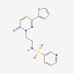 molecular formula C15H14N4O4S B2595358 N-(2-(3-(furan-2-yl)-6-oxopyridazin-1(6H)-yl)ethyl)pyridine-3-sulfonamide CAS No. 946264-05-7