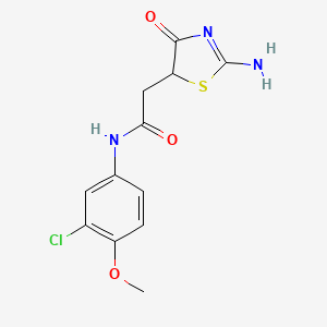 N-(3-chloro-4-methoxyphenyl)-2-(2-imino-4-oxo-1,3-thiazolidin-5-yl)acetamide