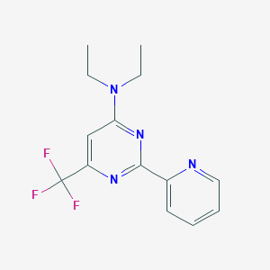molecular formula C14H15F3N4 B2595363 N,N-diethyl-2-(2-pyridinyl)-6-(trifluoromethyl)-4-pyrimidinamine CAS No. 338418-20-5