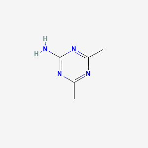 molecular formula C5H8N4 B2595392 2-Amino-4,6-dimethyl-1,3,5-triazine CAS No. 175278-59-8; 1853-90-3