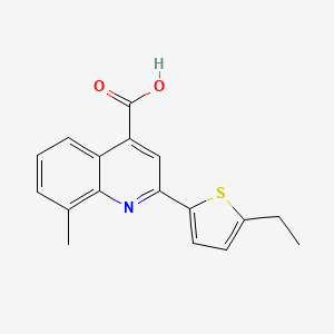 molecular formula C17H15NO2S B2595397 2-(5-Ethylthiophen-2-yl)-8-methylquinoline-4-carboxylic acid CAS No. 438229-38-0