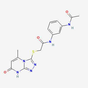 molecular formula C16H16N6O3S B2595415 N-(3-acetamidophenyl)-2-({5-methyl-7-oxo-7H,8H-[1,2,4]triazolo[4,3-a]pyrimidin-3-yl}sulfanyl)acetamide CAS No. 877639-07-1