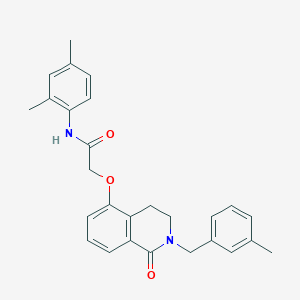 molecular formula C27H28N2O3 B2595436 N-(2,4-dimethylphenyl)-2-({2-[(3-methylphenyl)methyl]-1-oxo-1,2,3,4-tetrahydroisoquinolin-5-yl}oxy)acetamide CAS No. 850907-54-9