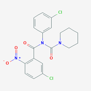 molecular formula C19H17Cl2N3O4 B2595437 N-(5-chloro-2-nitrobenzoyl)-N-(3-chlorophenyl)piperidine-1-carboxamide CAS No. 899755-63-6