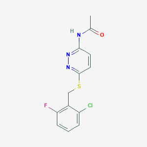 molecular formula C13H11ClFN3OS B2595467 N-(6-((2-chloro-6-fluorobenzyl)thio)pyridazin-3-yl)acetamide CAS No. 1021060-68-3