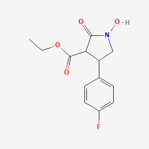 molecular formula C13H14FNO4 B2595475 Ethyl 4-(4-fluorophenyl)-1-hydroxy-2-oxopyrrolidine-3-carboxylate CAS No. 866152-98-9