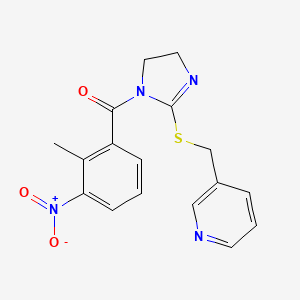 (2-Methyl-3-nitrophenyl)-[2-(pyridin-3-ylmethylsulfanyl)-4,5-dihydroimidazol-1-yl]methanone