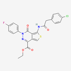 Ethyl 5-(2-(4-chlorophenyl)acetamido)-3-(4-fluorophenyl)-4-oxo-3,4-dihydrothieno[3,4-d]pyridazine-1-carboxylate