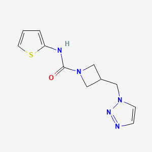 molecular formula C11H13N5OS B2595491 N-(thiophen-2-yl)-3-[(1H-1,2,3-triazol-1-yl)methyl]azetidine-1-carboxamide CAS No. 2310143-12-3
