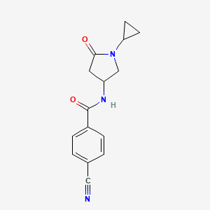 4-cyano-N-(1-cyclopropyl-5-oxopyrrolidin-3-yl)benzamide
