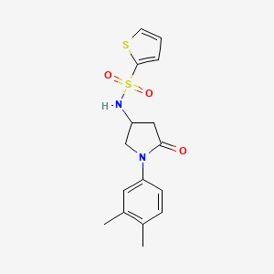 molecular formula C16H18N2O3S2 B2595495 N-[1-(3,4-dimethylphenyl)-5-oxopyrrolidin-3-yl]thiophene-2-sulfonamide CAS No. 905684-66-4