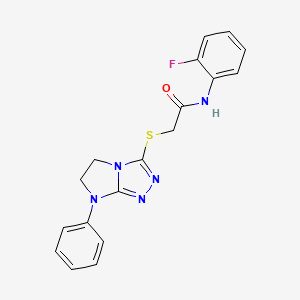 N-(2-fluorophenyl)-2-((7-phenyl-6,7-dihydro-5H-imidazo[2,1-c][1,2,4]triazol-3-yl)thio)acetamide